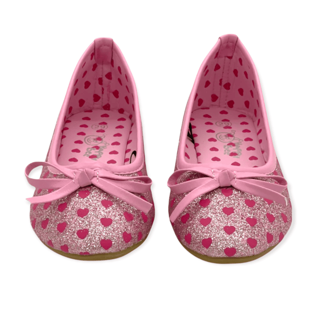 Barnesko Ballerina med Hjertemotiv rosa sko barn jente sko fest sko