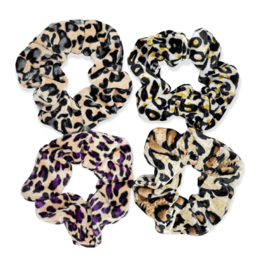 schunchie leopard mønster 4 pk