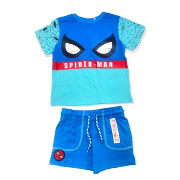 Spiderman barneklær t skjorte og shorts turkis farge