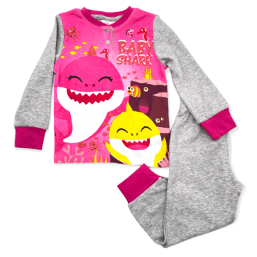 Baby Shark Pysjamas Grå, soveklær til barn, natteklær, pysjamas til barn