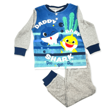 Baby Shark Pysjamas Grå, pysjamas til barn, soveklær til barn, Baby Shark