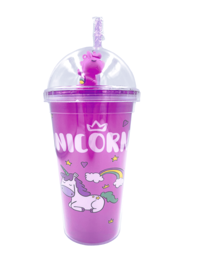 unicorn drikkeglass rosa