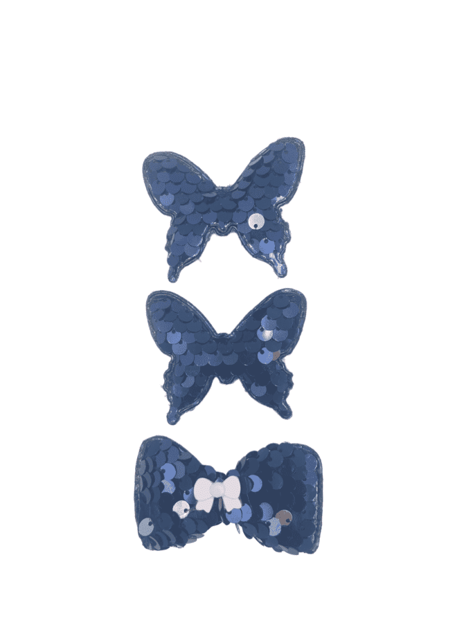 Hårklyper sommerfugler og sløyfe mørke blå