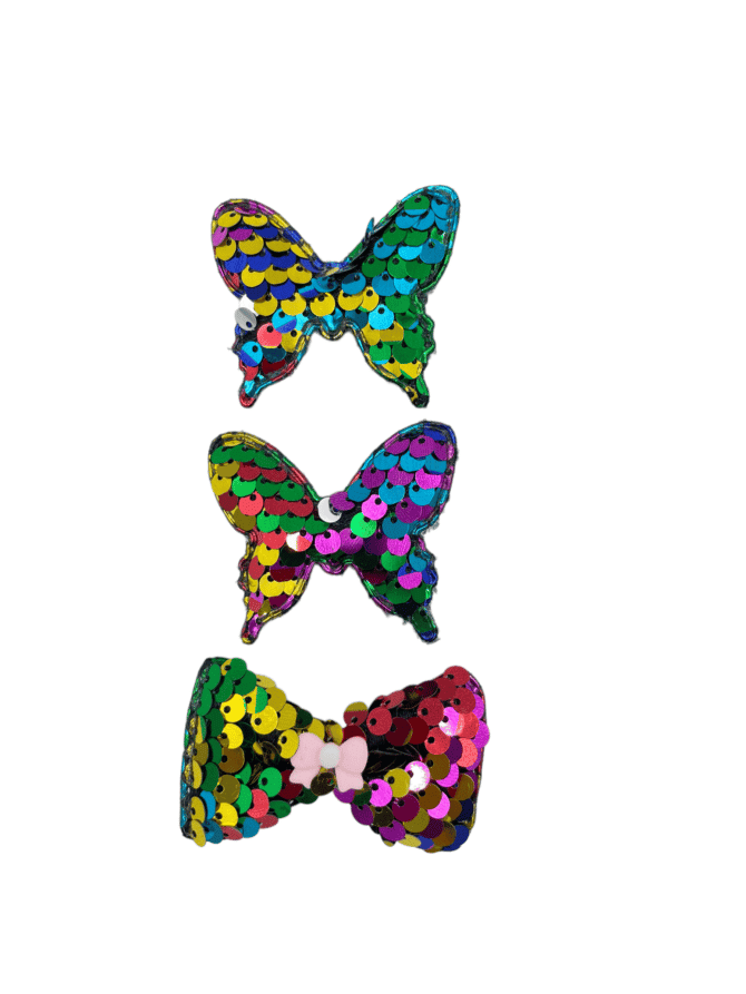 Hårklyper sommerfugler og sløyfe blandet farger