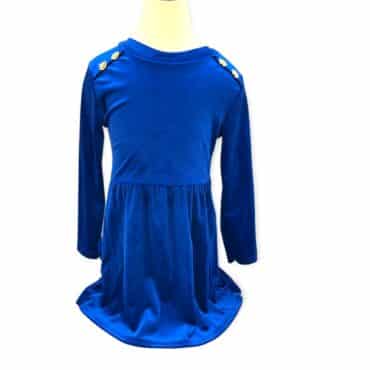 Kjole Fløyel Blå barenklær på nett barnekjoler jente
