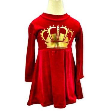 Kjole Fløyel Rød barneklær på nett barnekjoler jente