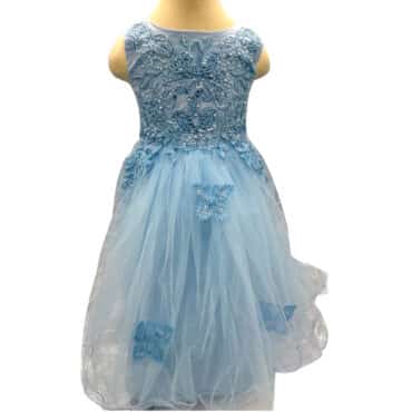 selskapskjole til barn lyseblå Lidia barneklær kjoler til jente festklær selskapskjoler