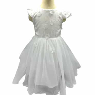 Festkjole Hvit Lelia barneklær kjoler til jente festklær selskapskjoler babyklær