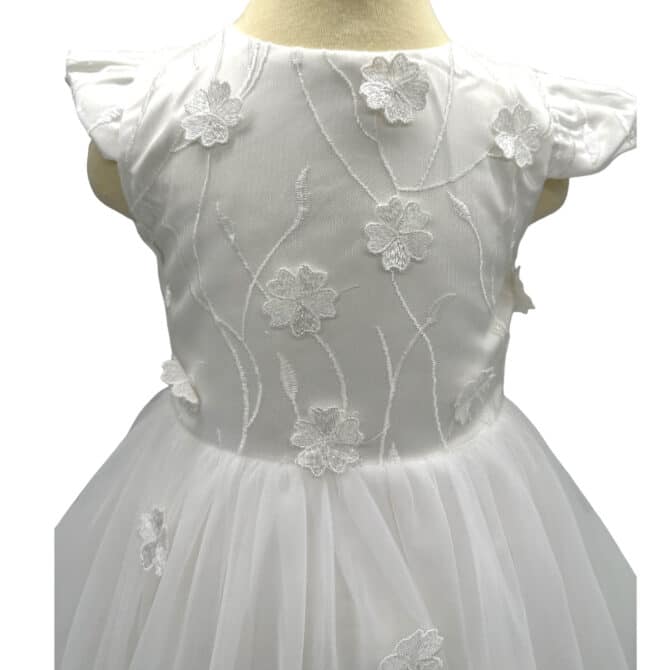 Festkjole Hvit Lelia barneklær kjoler til jente festklær selskapskjoler babyklær