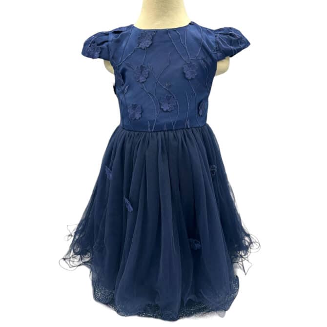 Festkjole Blå Lelia barneklær kjoler til jente festklær selskapskjoler babyklær