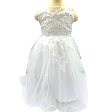 Kjole Hvit Bria barneklær kjoler til jente festklær selskapskjoler babyklær brudepike kjoler