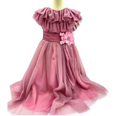 Festkjole Rosa Giada barneklær kjoler til jente festklær selskapskjoler babyklær