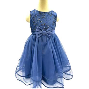 Blå Kjole Barn Stella barneklær kjoler til jente festklær selskapskjoler babyklær brudepike kjoler