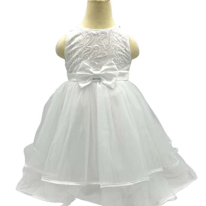 Hvit Kjole Barn Stella barneklær kjoler til jente festklær selskapskjoler babyklær brudepike kjoler