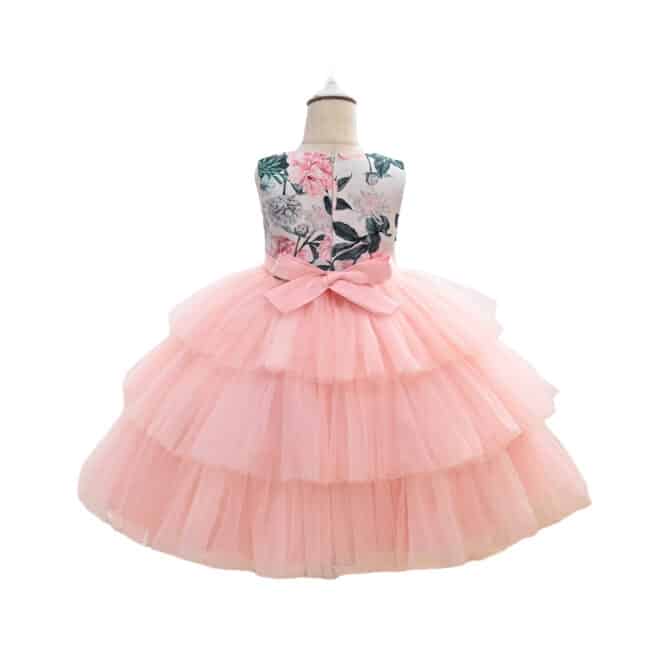 Lyserosa Barne Kjole Fiorella barneklær kjoler til jente festklær selskapskjoler babyklær brudepike kjoler