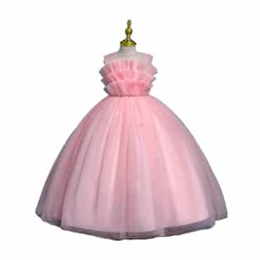 Lyserosa Brudepikekjole Barn Eloise barneklær kjoler til jente festklær selskapskjoler babyklær brudepike kjoler