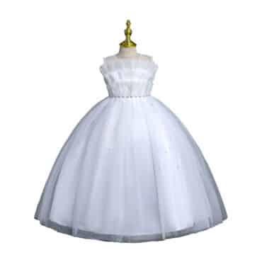Hvit Brudepikekjole Barn Eloise barneklær kjoler til jente festklær selskapskjoler babyklær brudepike kjoler