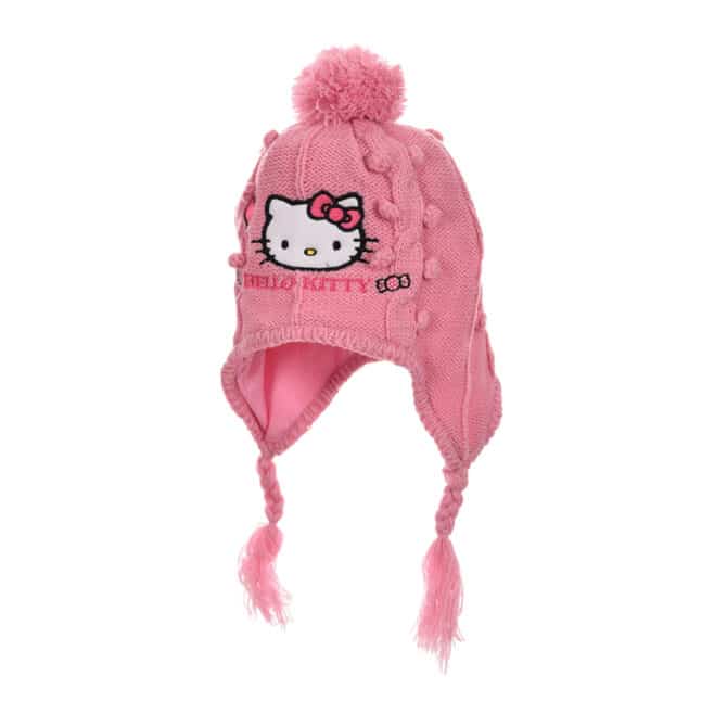 Hello Kitty Lue med øreklaffer rosa